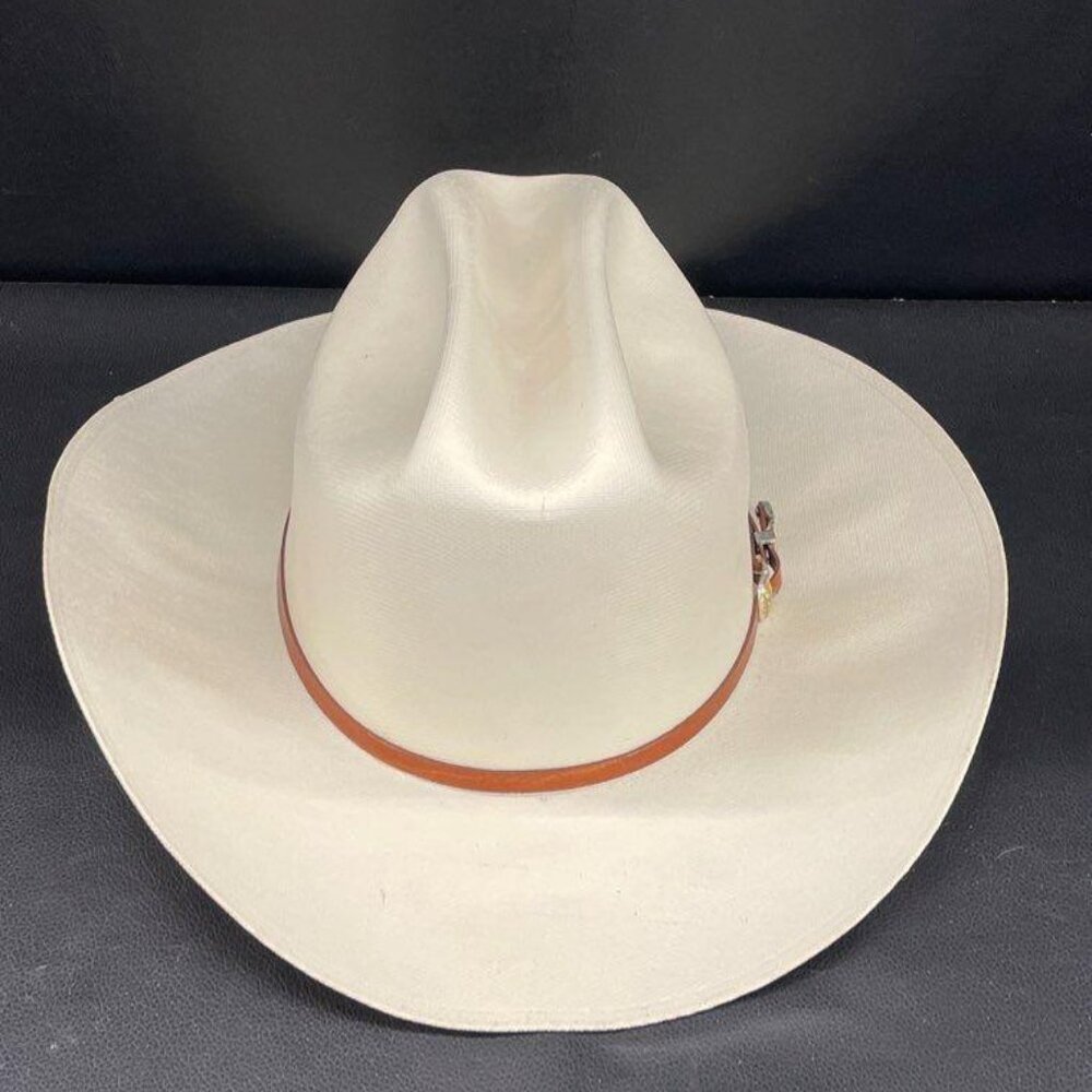 White and Brown Western Cowboy Hat